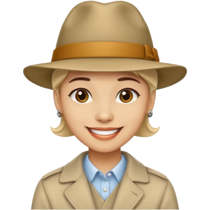 Una cara con una sonrisa un sombrero elegante y mirada con orgullo emoji