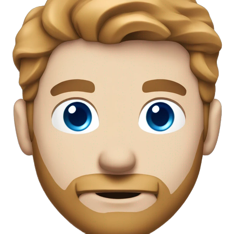White superman, redish hair, blue eyes, redish brownish facial hair, very handsome, scruffy beard emoji