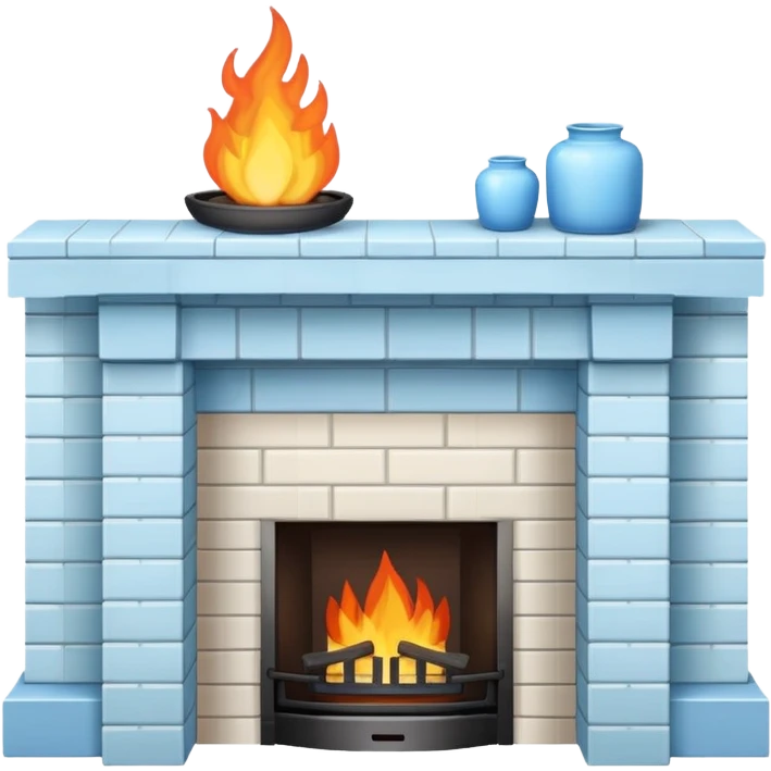 The fireplace is pale blue in color emoji