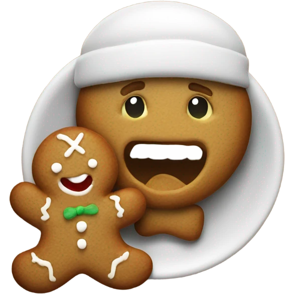 gingerbread man eating emoji