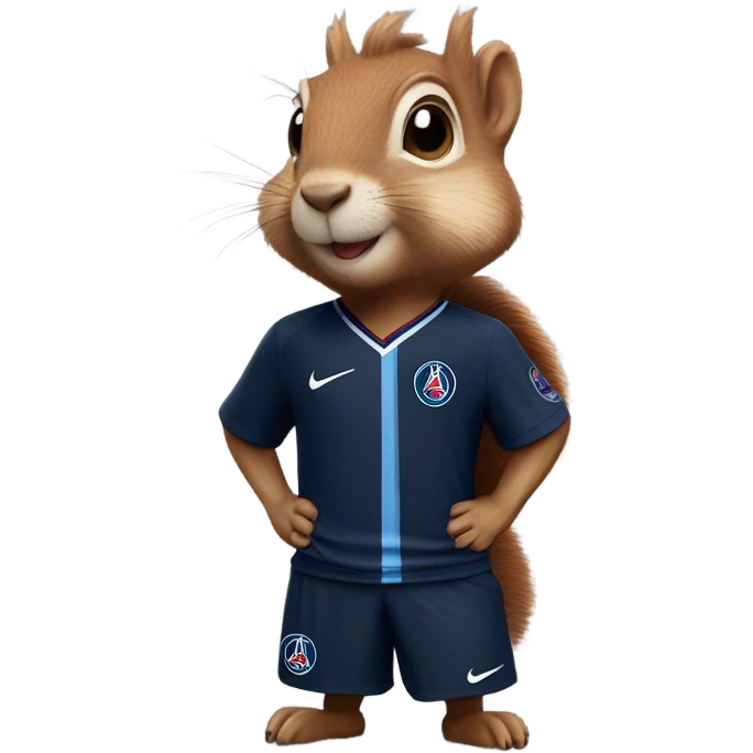 Squirrel wearing psg jersey emoji