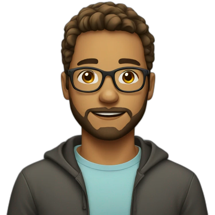  YOUNG MAN BEARED  WITH GLASSES emoji