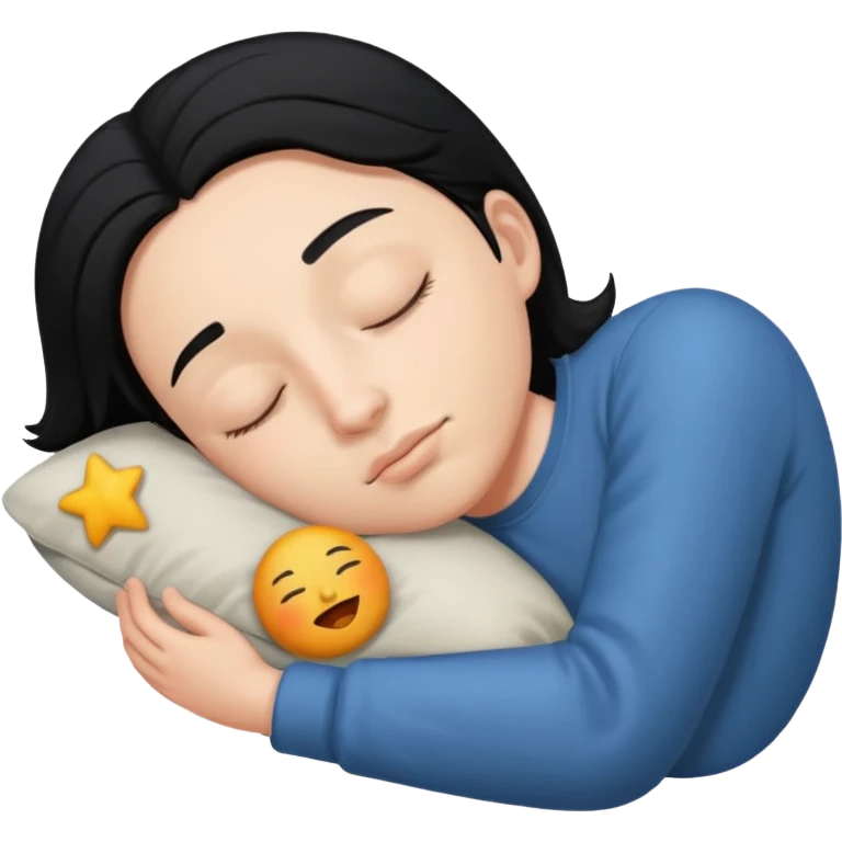 sleeping person With hair black emoji