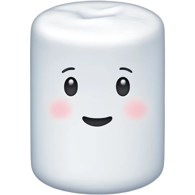 single cylindrical marshmallow, simple, clear emoji