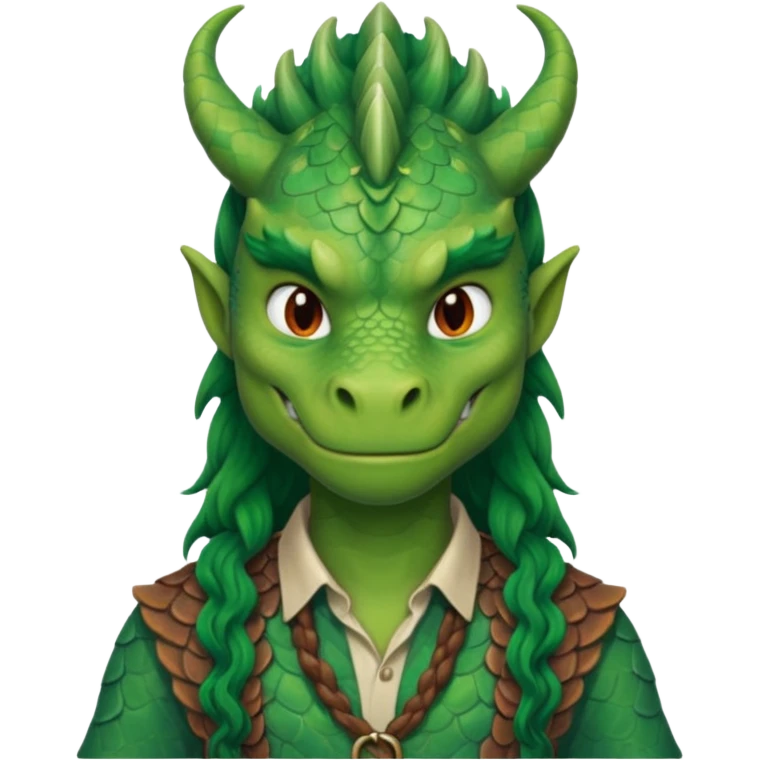 long hair dragon with shirt emoji