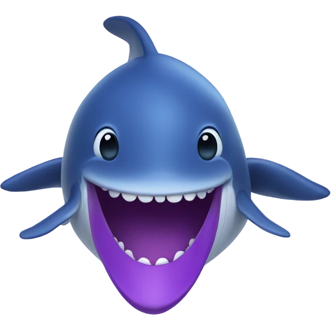 Blue whale purple, open mouth emoji