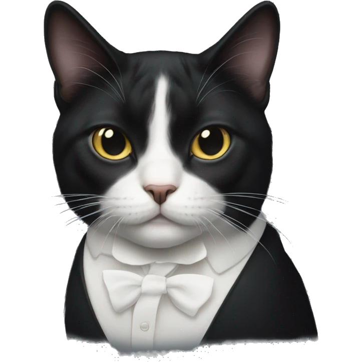 Tuxedo cat with one foggy eye  emoji
