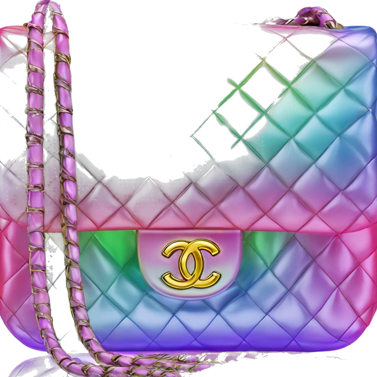 Iridescent gradient hue Chanel bag emoji