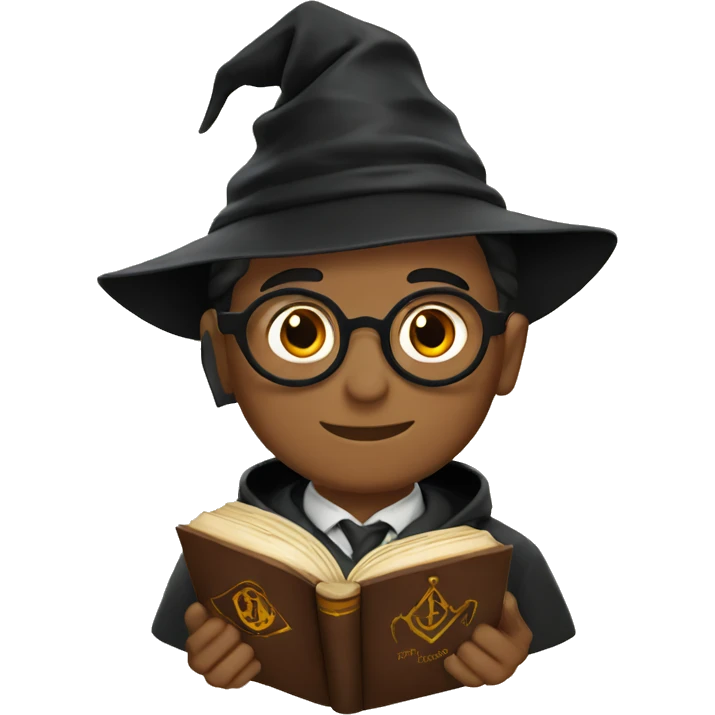 harry potter with book emoji