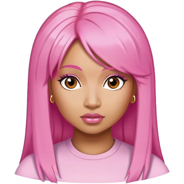 Nicki Minaj with pink hair emoji