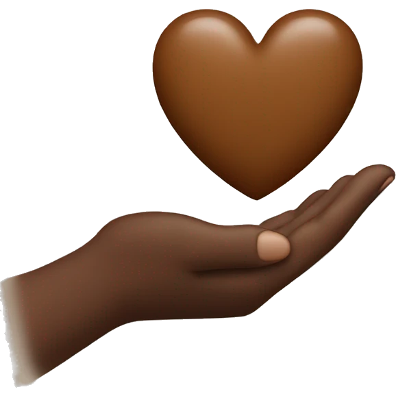 Brown heart in hand emoji