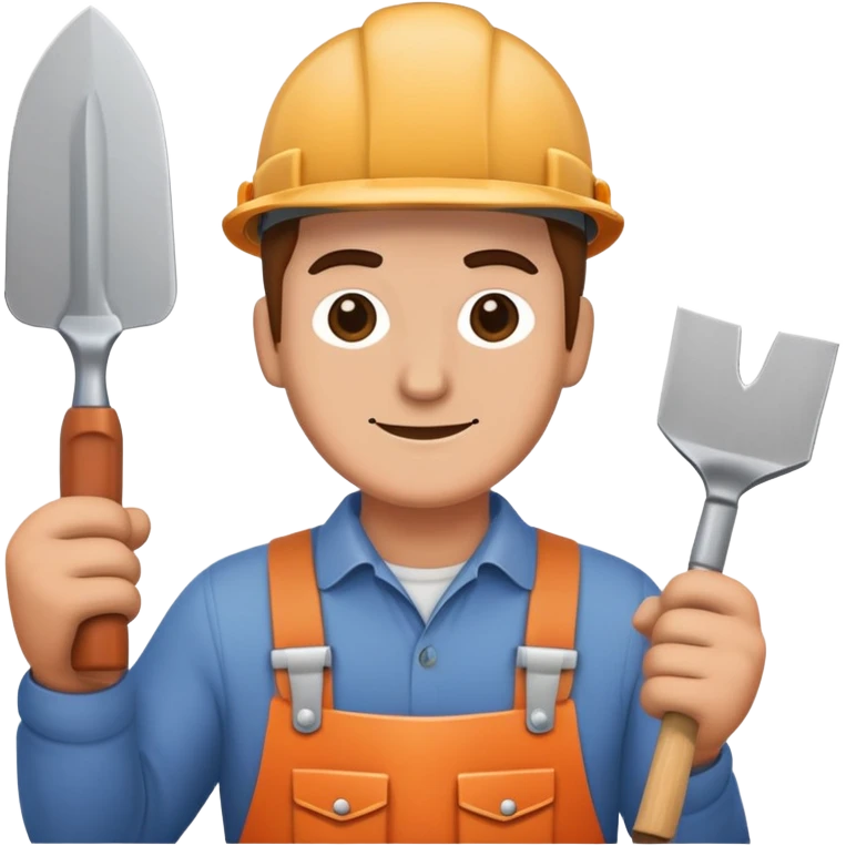 Brick mason holding trowel emoji  emoji