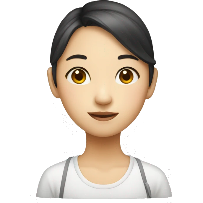 young asian girl art school student emoji