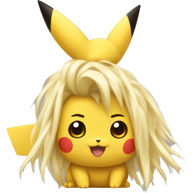 pikachu with withe long hair  emoji