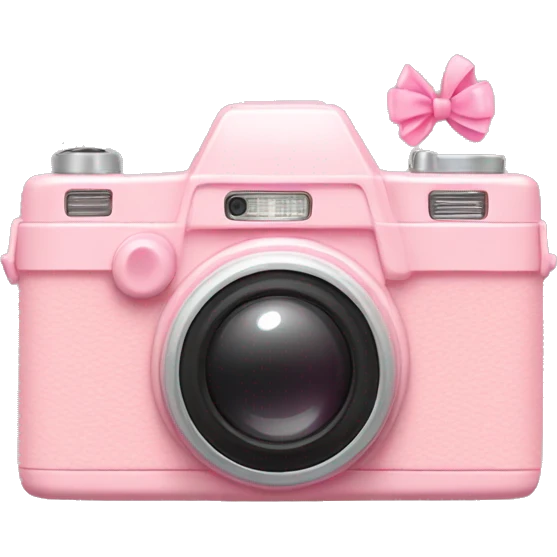 Pastel pink digicam with small pink bow emoji