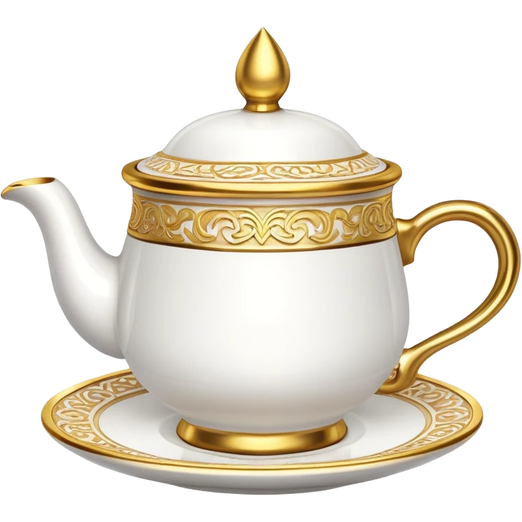 Saudi traditional coffee cup with gold rim emoji
