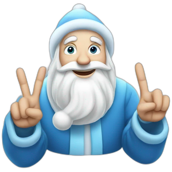 Father Frost hands Sign of the Horns emoji