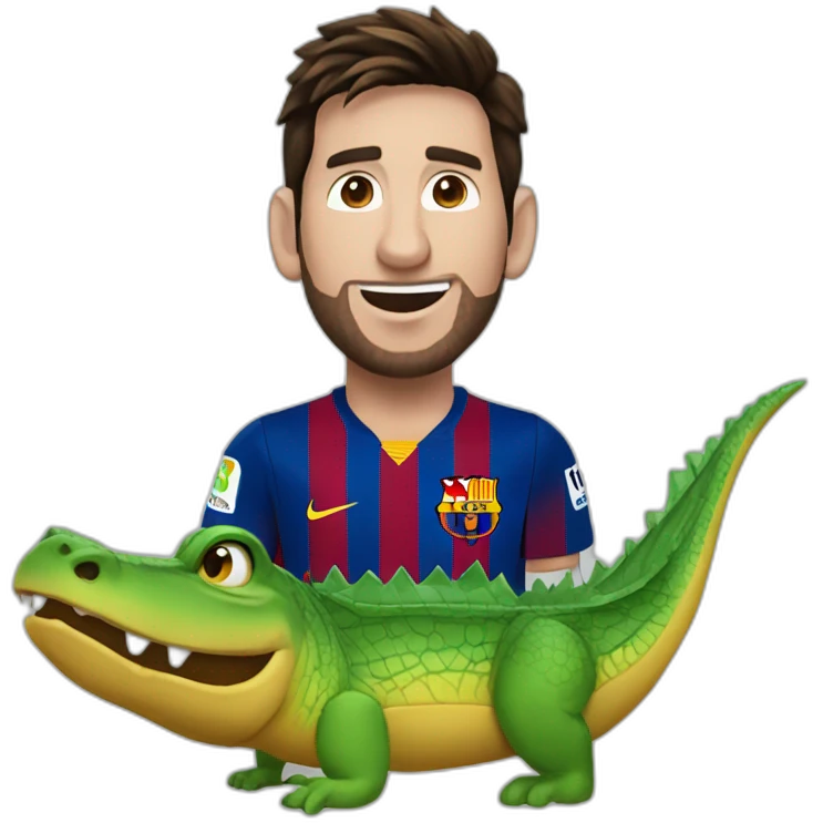 messi en un cocodrilo emoji