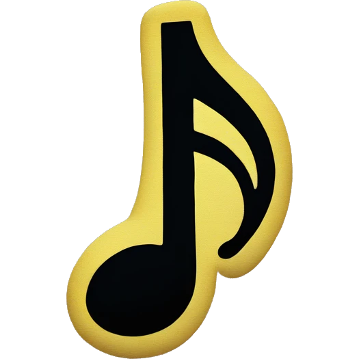 upside down black quarter note without lightning emoji