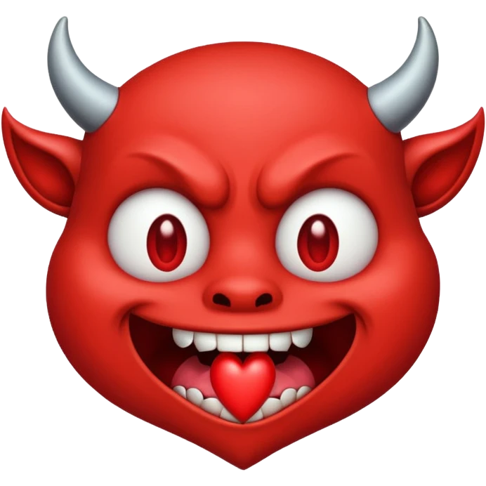 Devil's face? With heart-shaped eyes. An open, drooling mouth. emoji