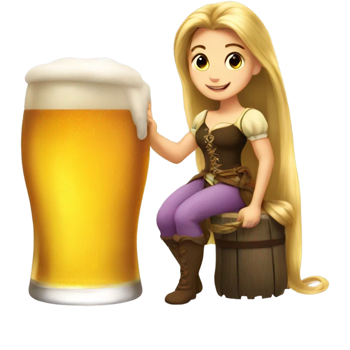 glass of beer, rapunzel emoji