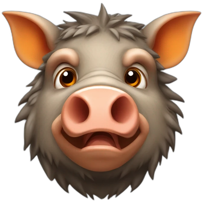 anthropomorphic boar with orange cheecks emoji