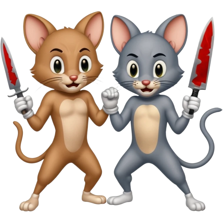 टॉम एंड जेरी चाकू से लड़ते हुवे emoji