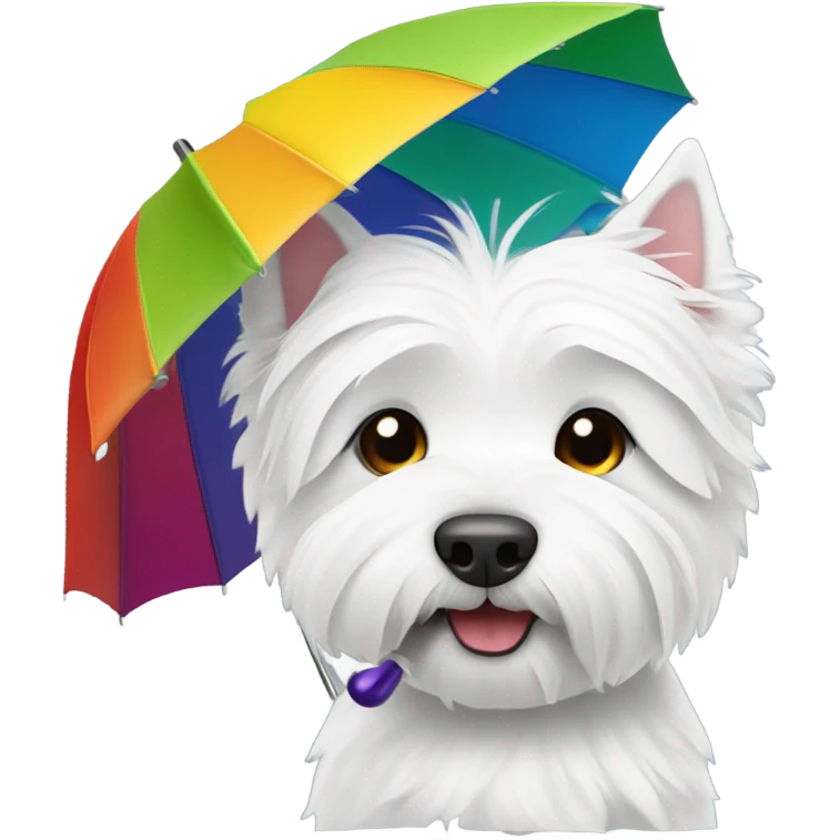 Westie with umbrella  emoji