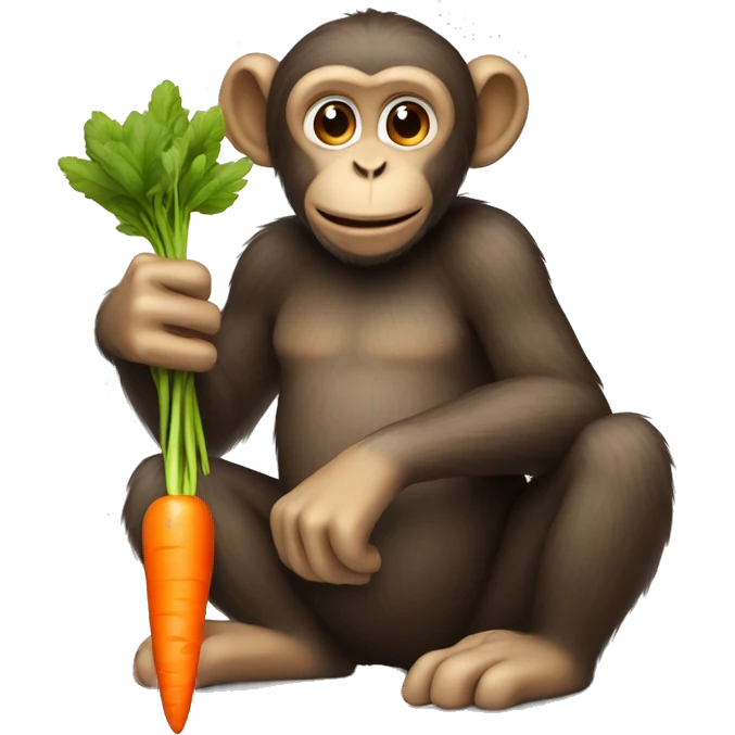 Monkey with carrot in hand  emoji