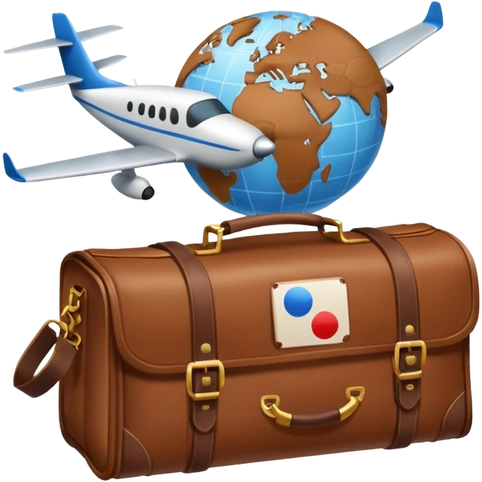 TRAVEL , travel bag , pass board, plane, glob emoji