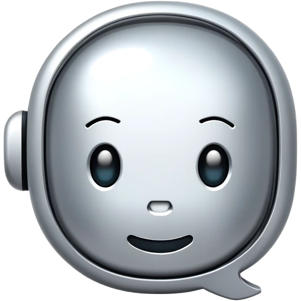 AI chat bubble with digital face, messaging bot icon emoji