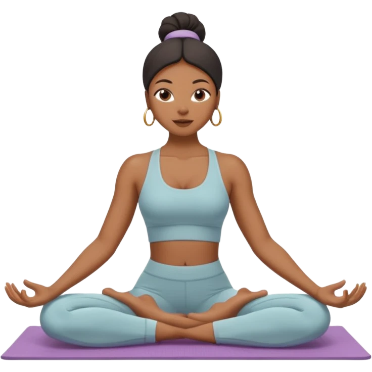 black woman doing pilates emoji