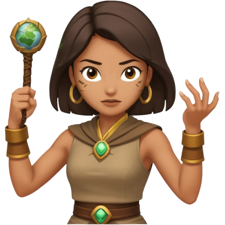 earth bender woman who has powers to shape earth emoji