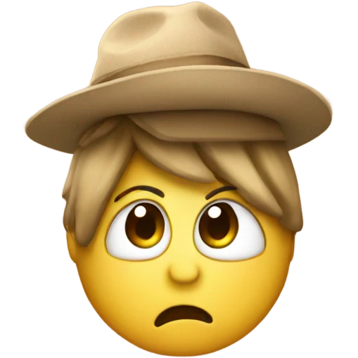 Cute emoji with hat emoji