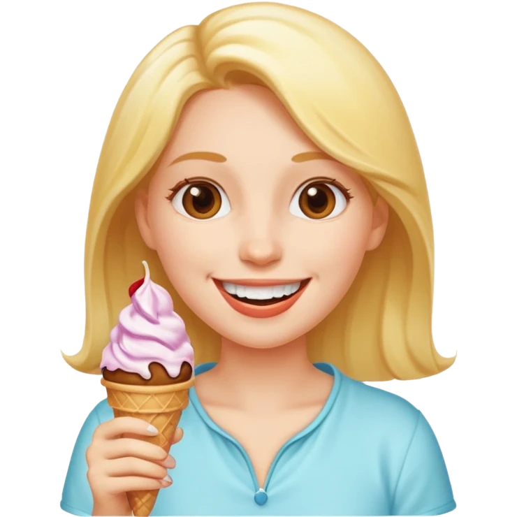 woman eats ice cream  emoji