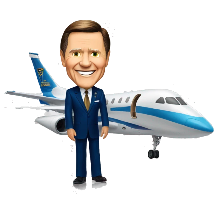 Kenneth Copeland in front of a jet emoji