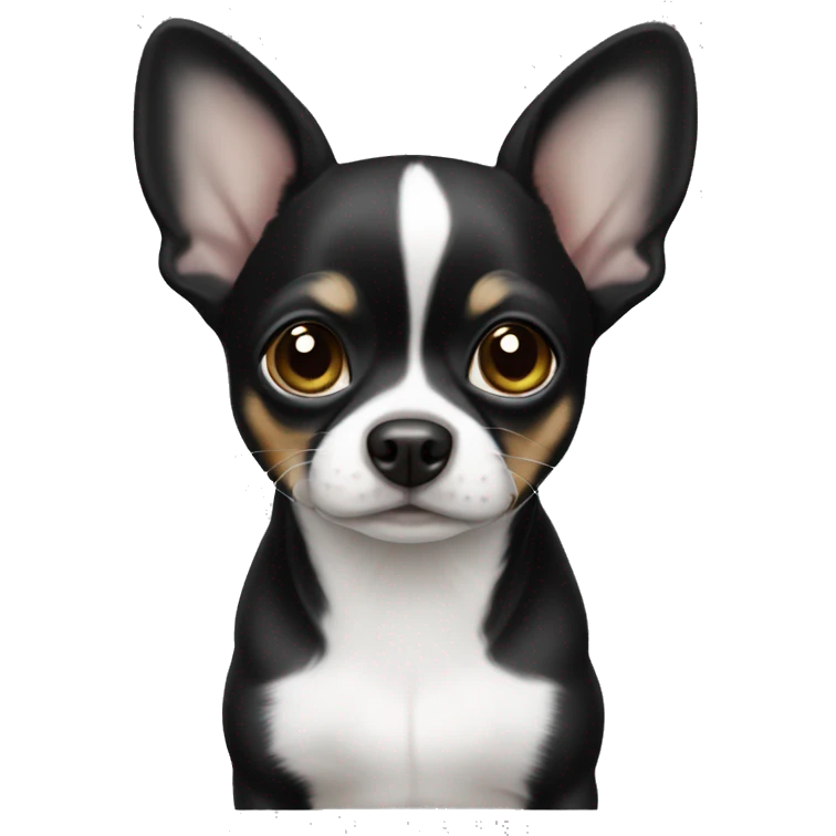 Black, white chiahuahua emoji