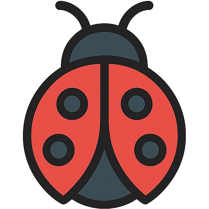 corporate ladybug logo, clean, modern, professional, minimal, suitable for a business brand, simple geometric shapes, bold lines emoji