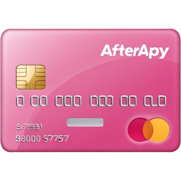 pink big afterpay word on a credit card emoji
