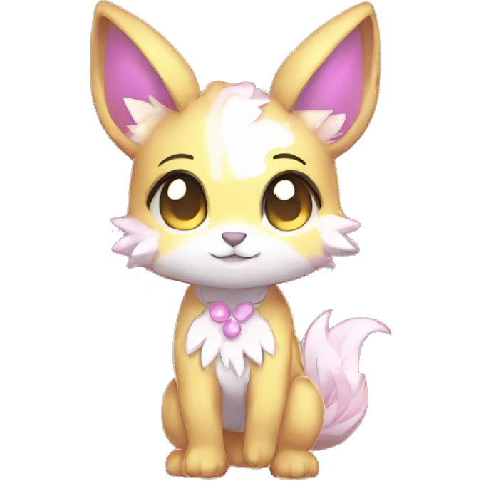 Cute Kawaii Chibi Anthro Sona Pretty Shiny Colorful Sparkly Fakemon Full Body emoji