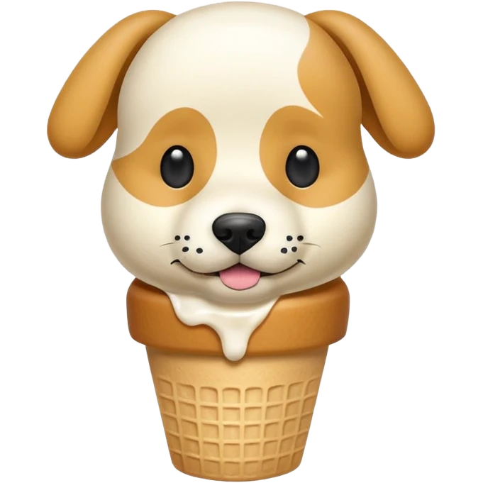 helado de perro en forma cuadrada que diga hello dog en el centro emoji
