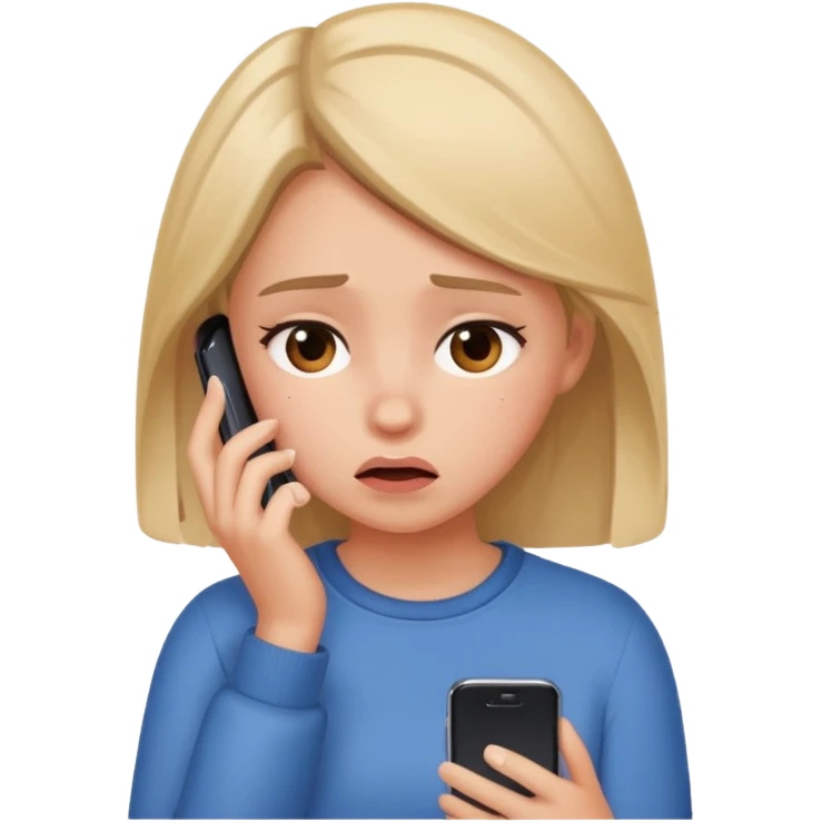 Do you want me to show you a girl looking at her cell phone and feeling embarrassed and in trouble? It's okay to have a question mark emoji like this next to her emoji