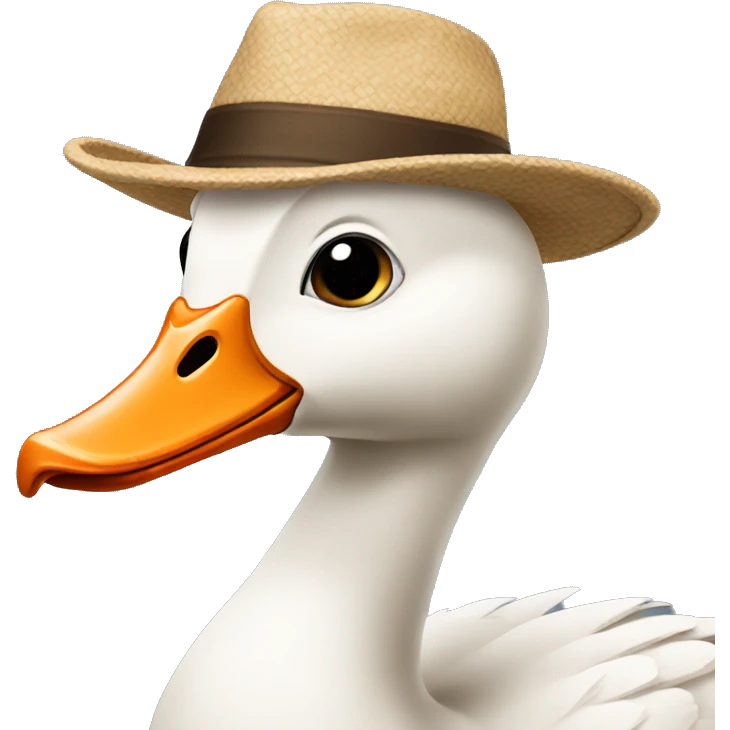 Silly goose wearing hat emoji