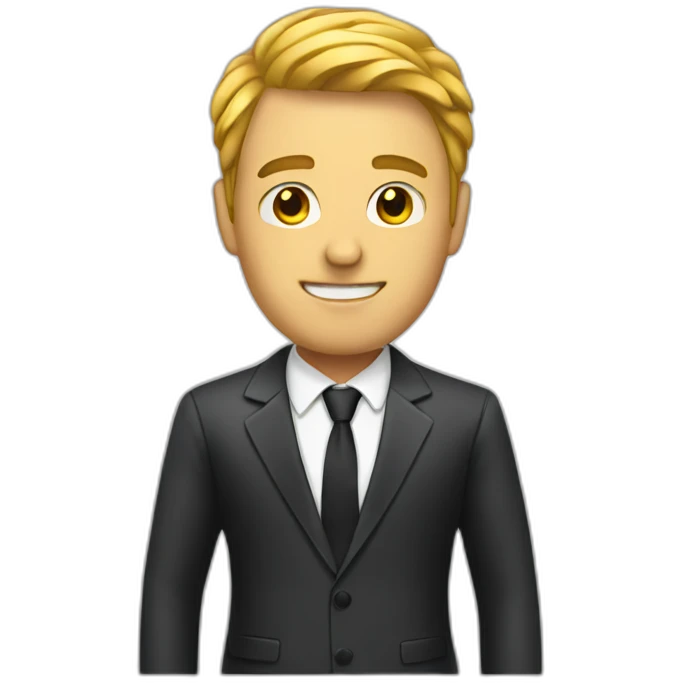 Men with suit hacker emoji