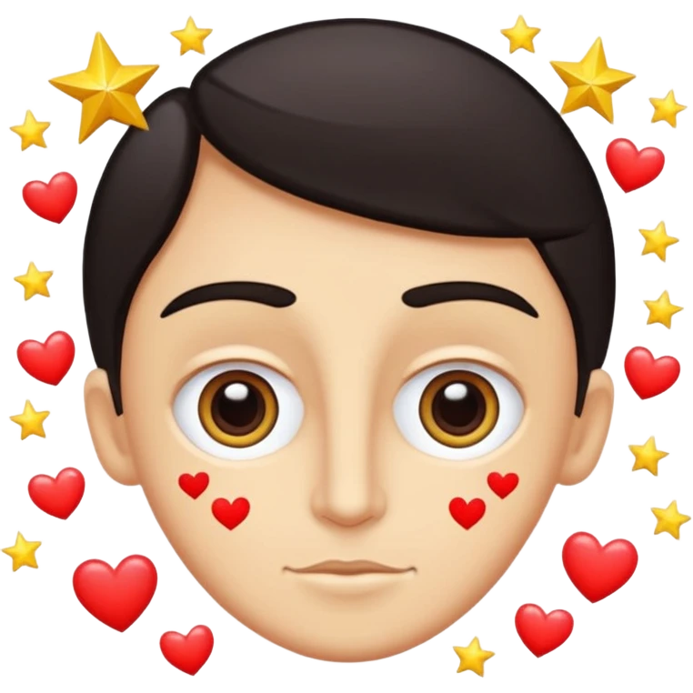 Quiero un emoji con el rostro de Félix de straykid, pero con los ojos más rasgados y con corazones, estrellas y destellos de luces alrededor, sobre su cabeza que diga "Te amo Josefa" con letras modernas pero cambia esos tonos que sean más naturales y que parezca un a persona oriental emoji