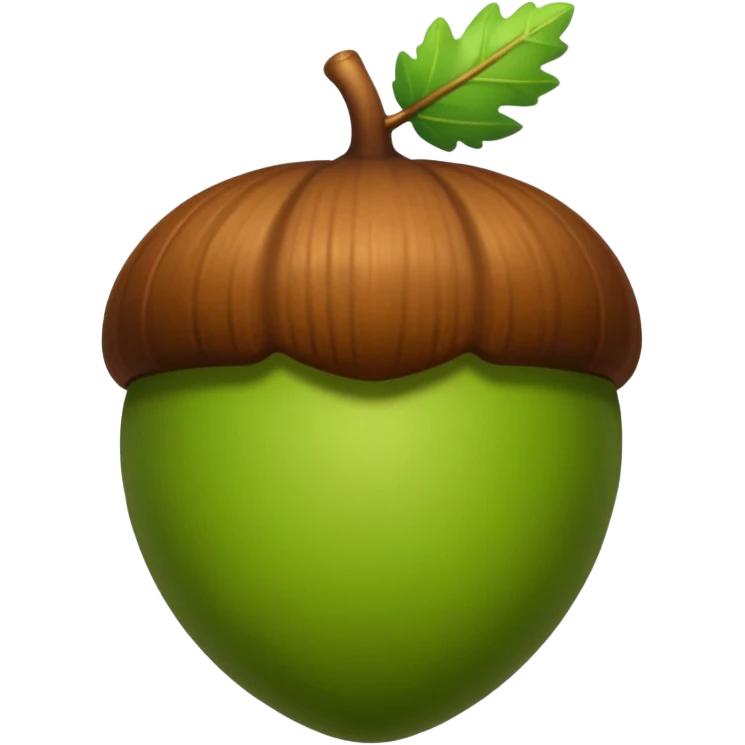 Green acorn body with brown top emoji