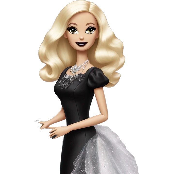 Victorian Debut Barbie CC,Morticia Addams, miss usa, sparkling black octopus dress  emoji