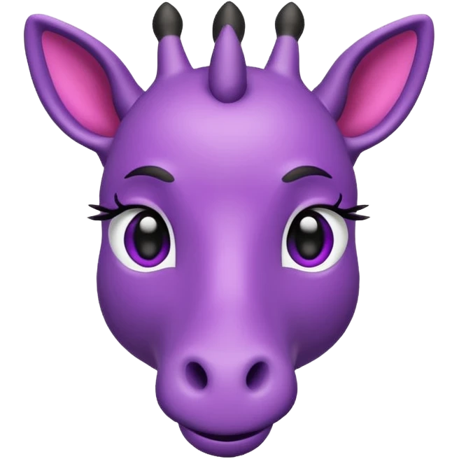 emoji de jirafa violeta con manchas rosadas  emoji