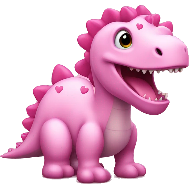 pink dinosaur with hearts  emoji