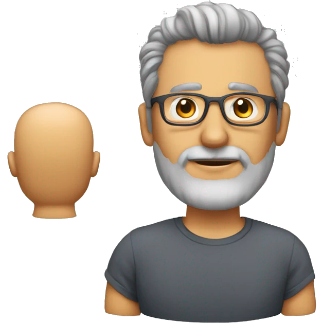 Homem 55 anos, cabelo liso para o lado, grisalho sem barba, de óculos  emoji